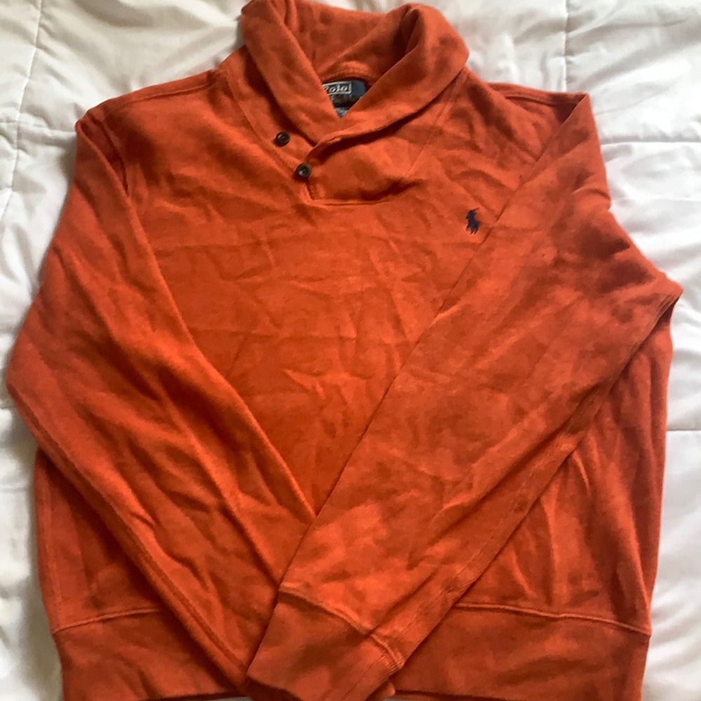 Orange ribbed Polo by Ralph Lauren sweater. Size M